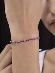 Ruby Tennis Bracelet For Women-1
