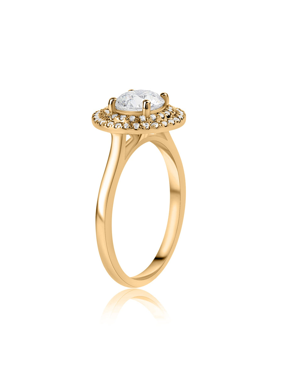 1 Carat Halo Lab Grown Diamond Ring