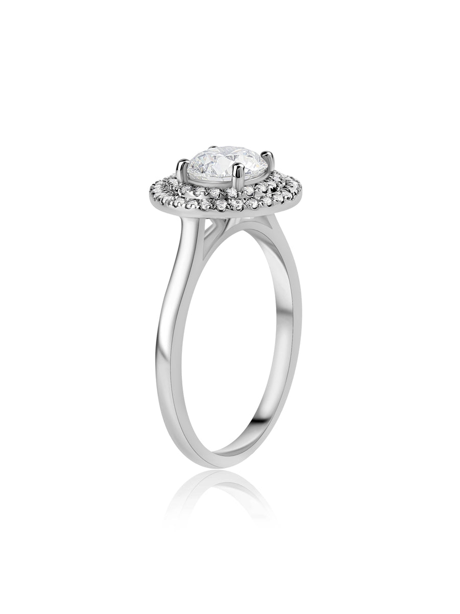 1 Carat Halo Lab Grown Diamond Ring