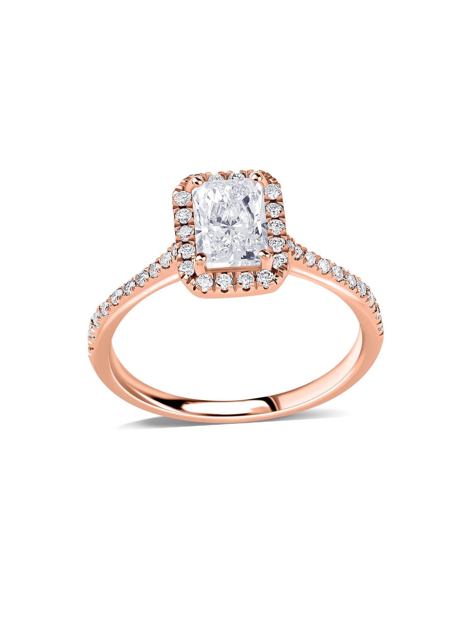1 Carat Lab Grown Diamond Engagement Halo Ring