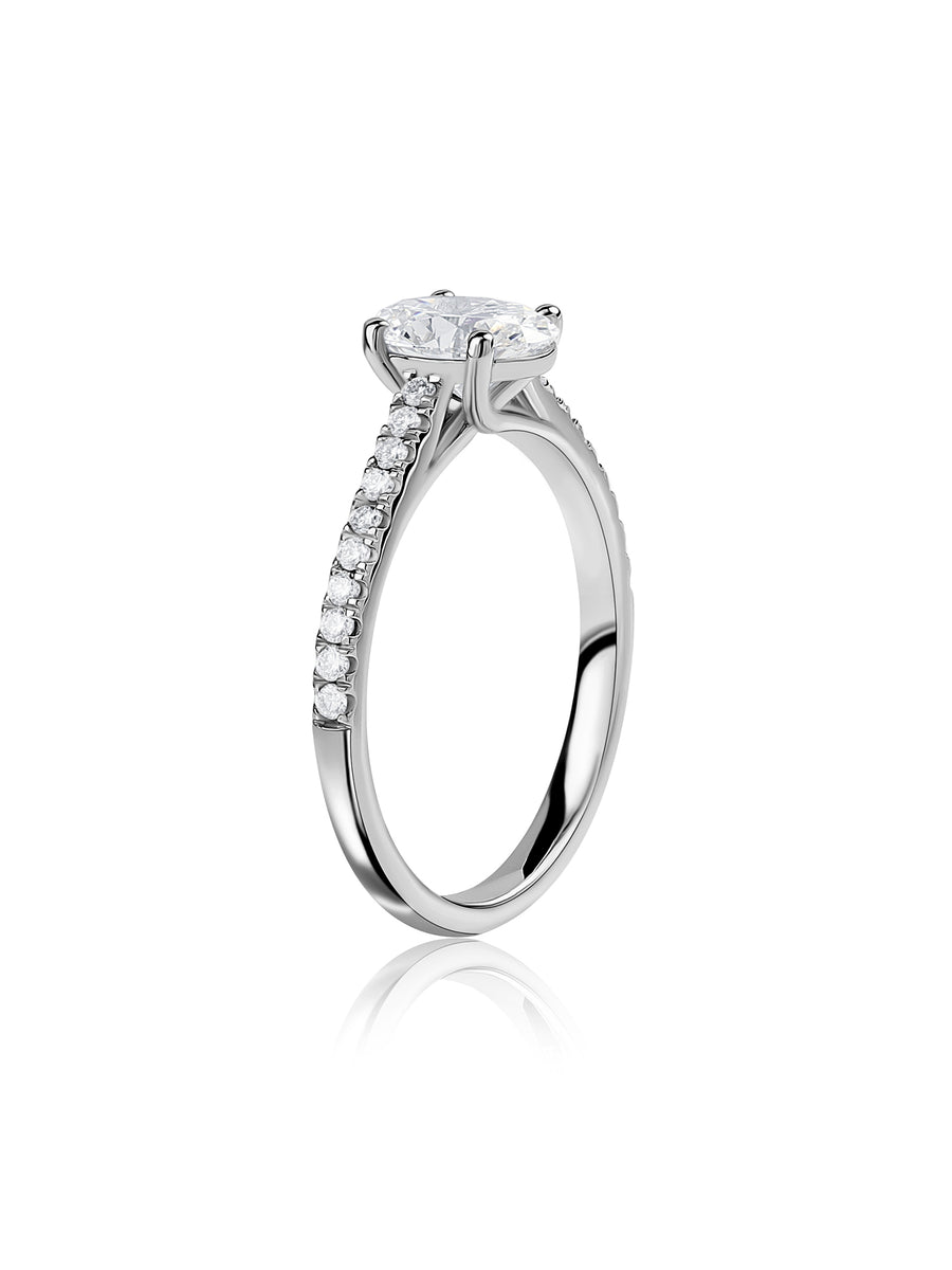 Oval 1 Carat Lab Grown Diamond Solitaire Ring