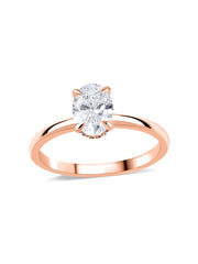 1 Carat Lab Grown Diamond Oval Solitaire Ring