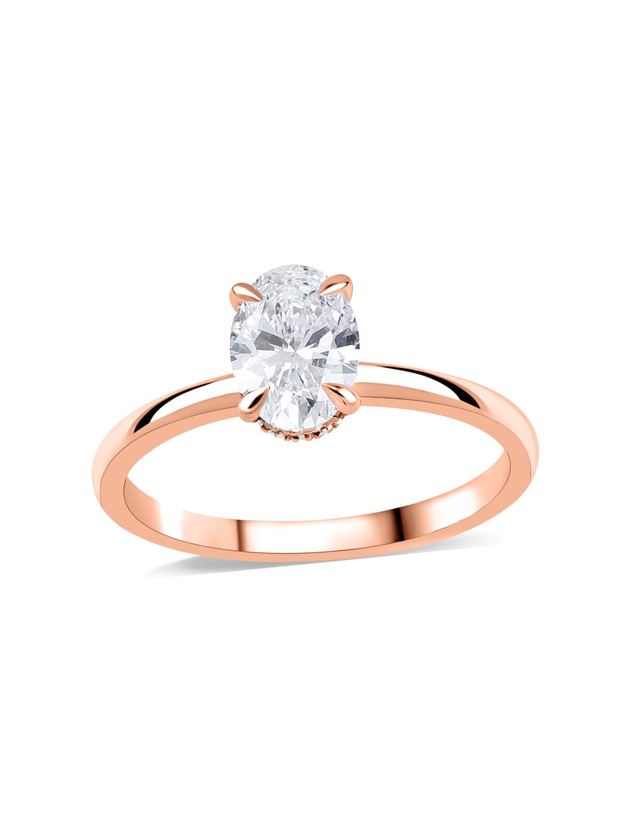 1 Carat Lab Grown Diamond Oval Solitaire Ring