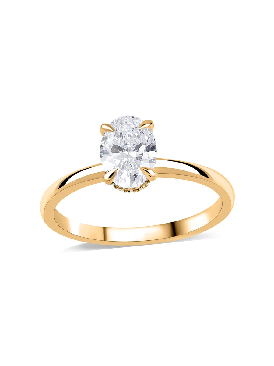 1 Carat Lab Grown Diamond Oval Solitaire Ring