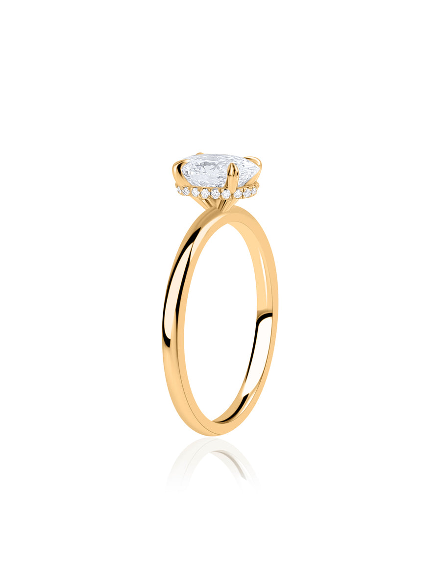 1 Carat Lab Grown Diamond Oval Solitaire Ring
