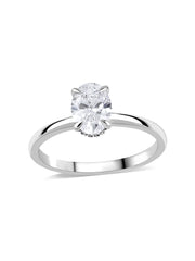 1 Carat Lab Grown Diamond Oval Solitaire Ring