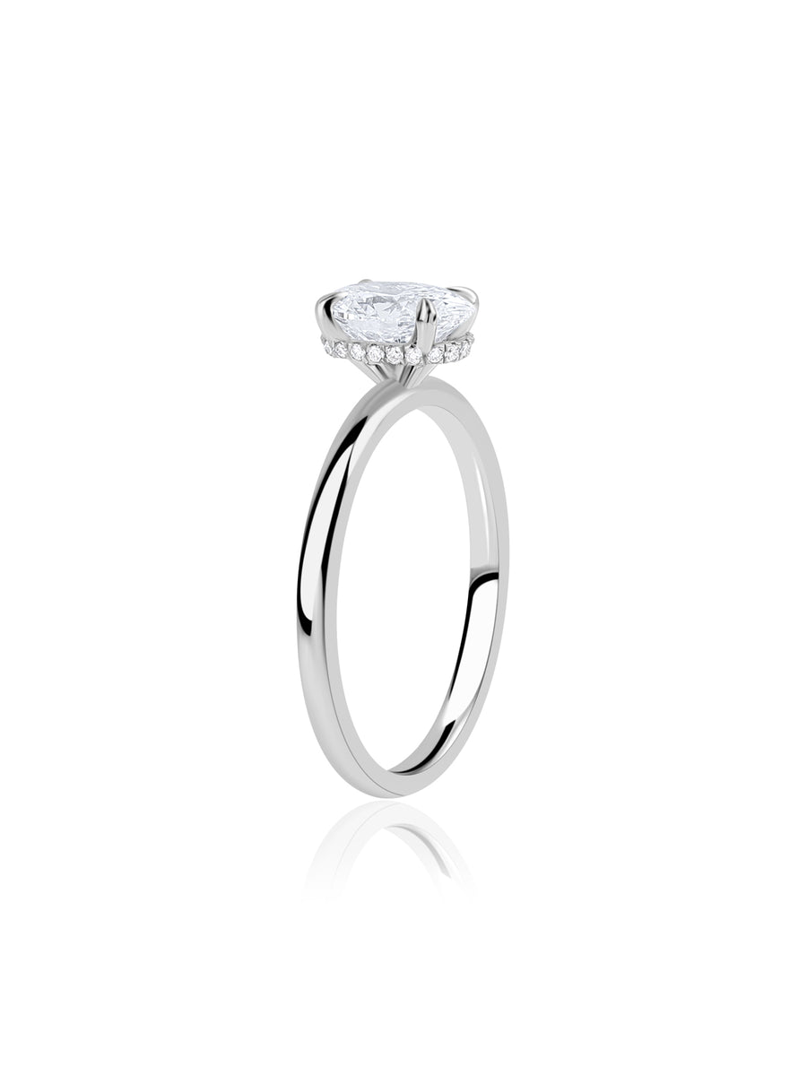 1 Carat Lab Grown Diamond Oval Solitaire Ring