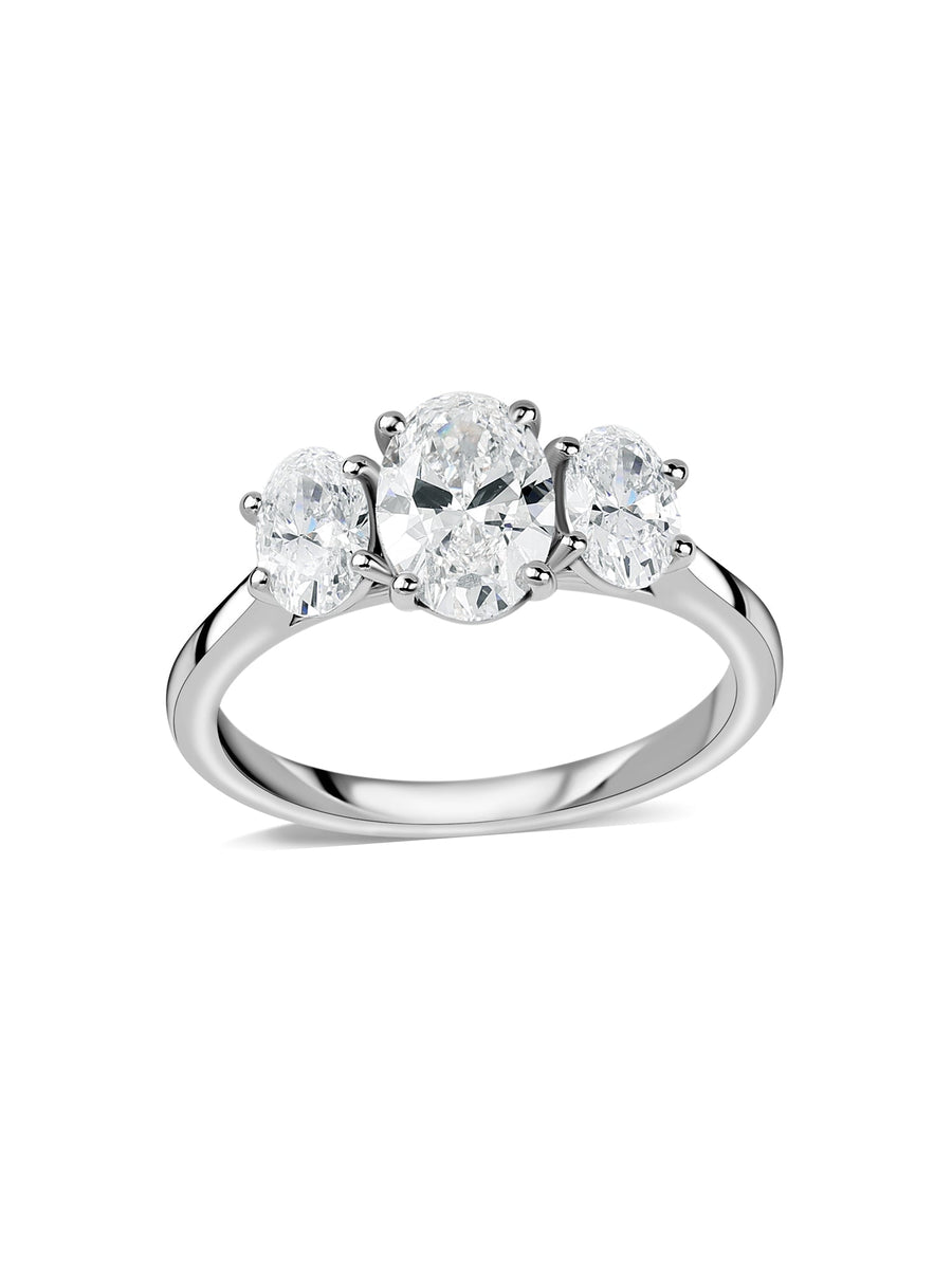 Three Stone Lab Grown Diamond Band Ring
