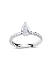 Graceful Pear 1.5 Carat Lab Diamond Solitaire Ring