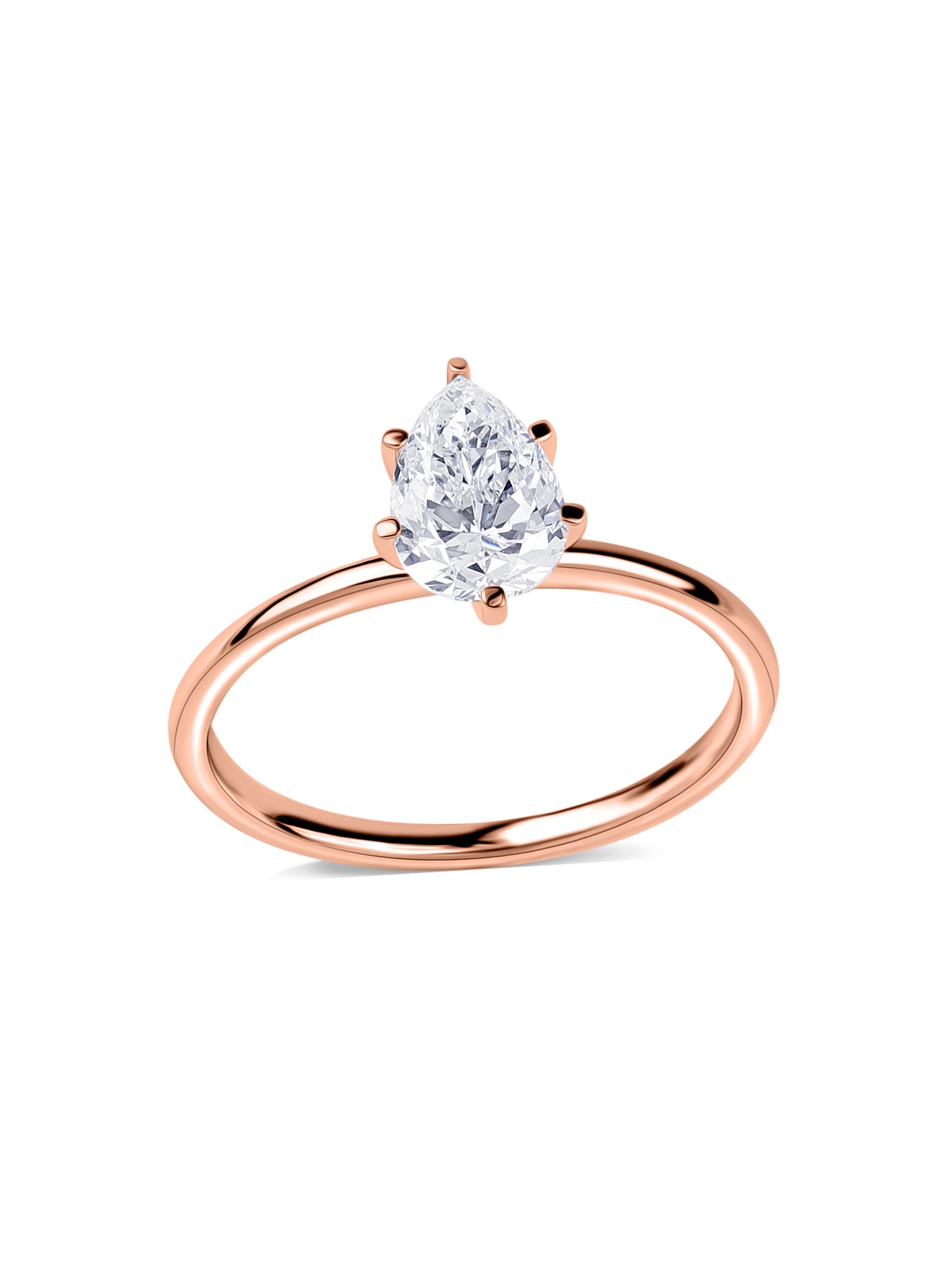 1 Carat Pear Solitaire Diamond Ring