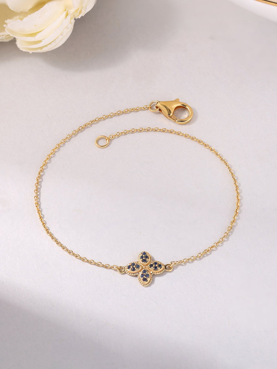 Blue Flower Silver Bracelet