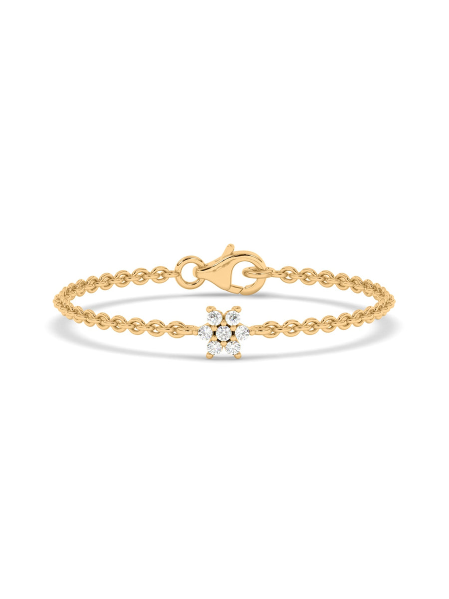 Daisy Diamond Flower Diamond Gold Bracelet for Women