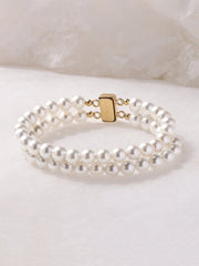 Double Row Pearl Bracelet With Clasp