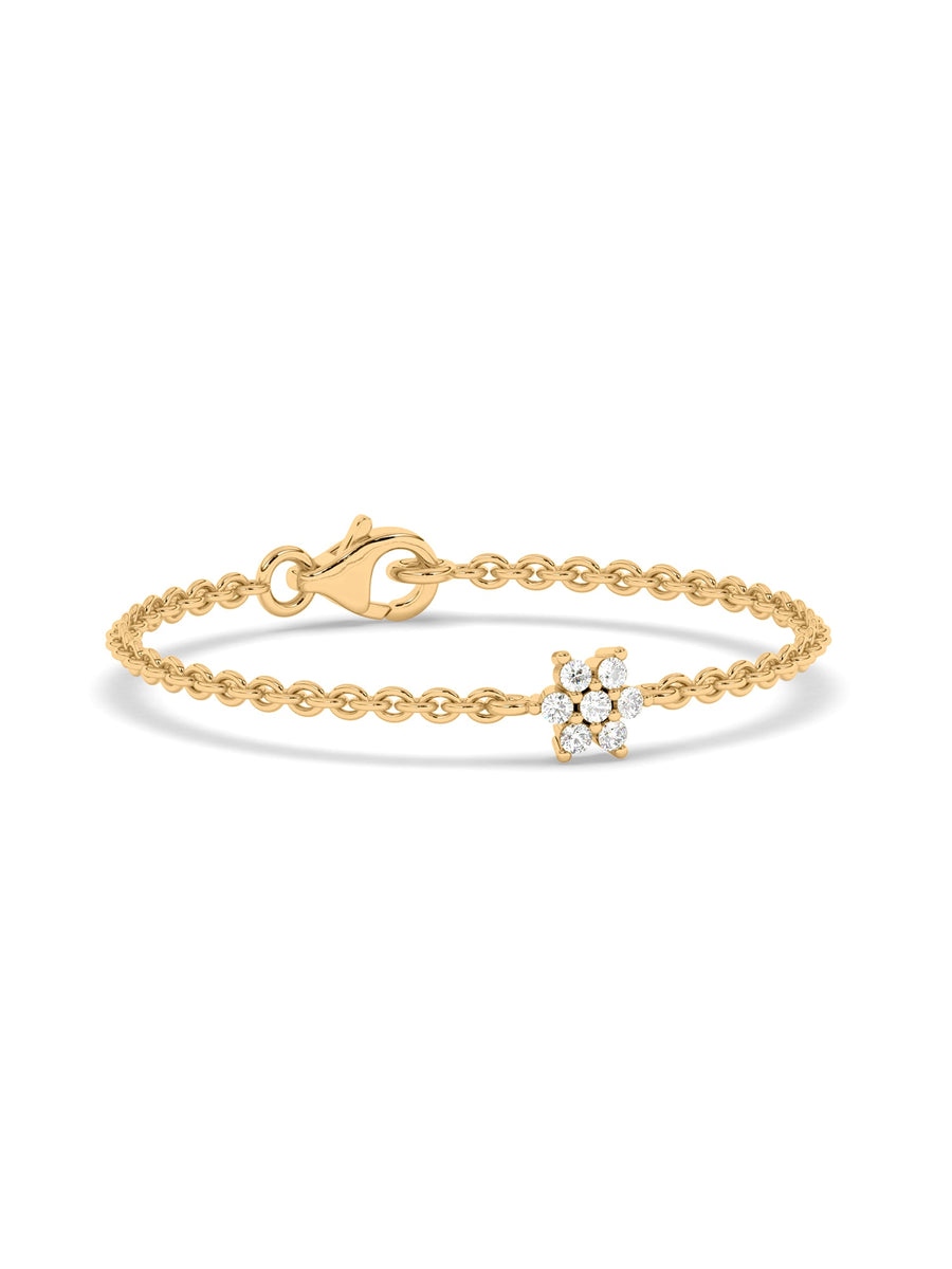 Daisy Diamond Flower Diamond Gold Bracelet for Women