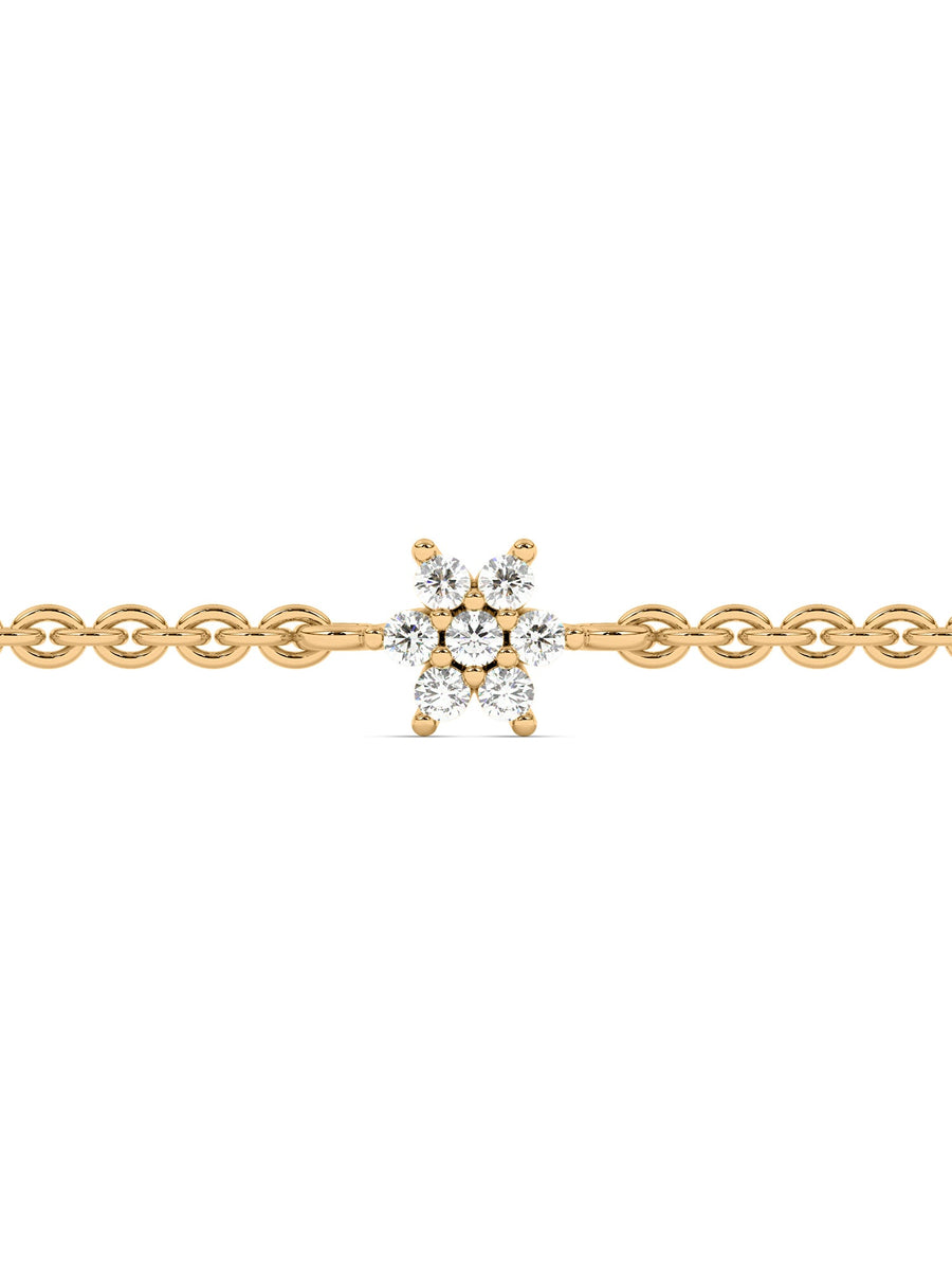 Daisy Diamond Flower Diamond Gold Bracelet for Women