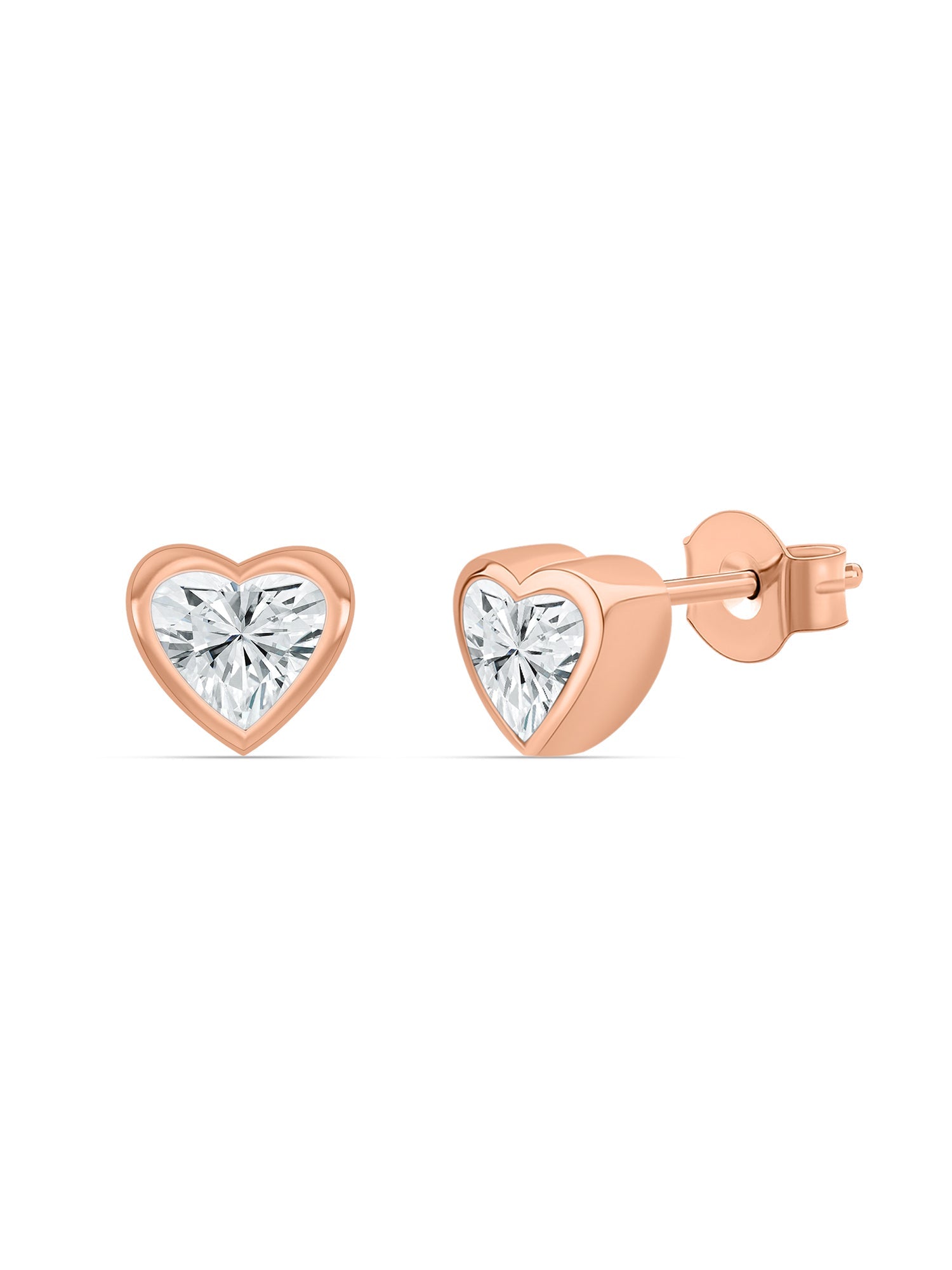 Lab Grown 0.50 Carat Heart Diamond Stud Earrings