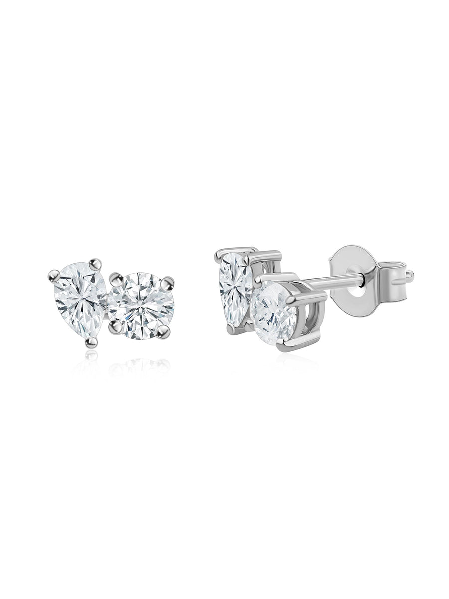 Lab Grown Diamond Toi Et Moi Stud Earrings
