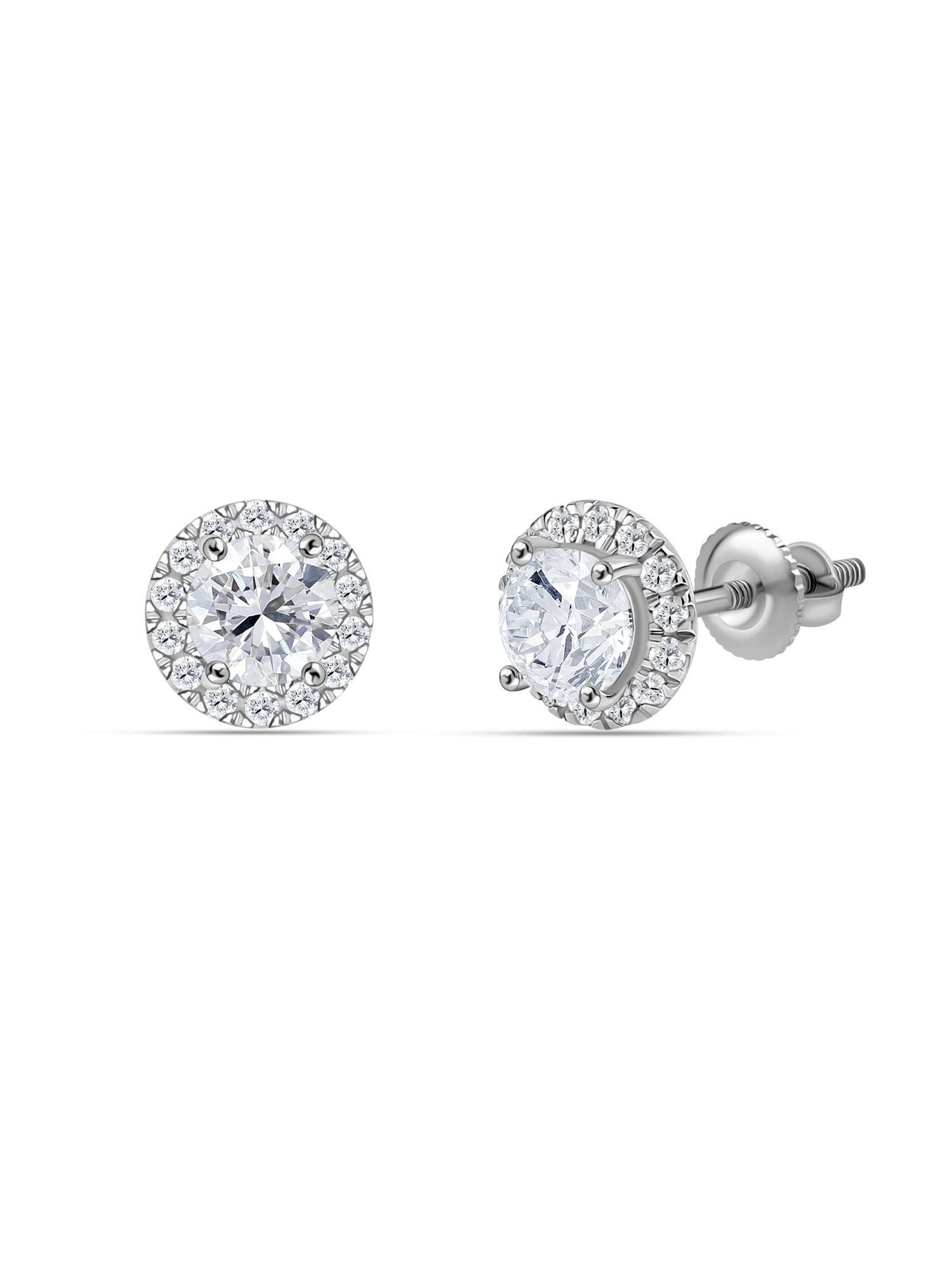 Classic 1 Carat Round Lab Grown Diamond Studs