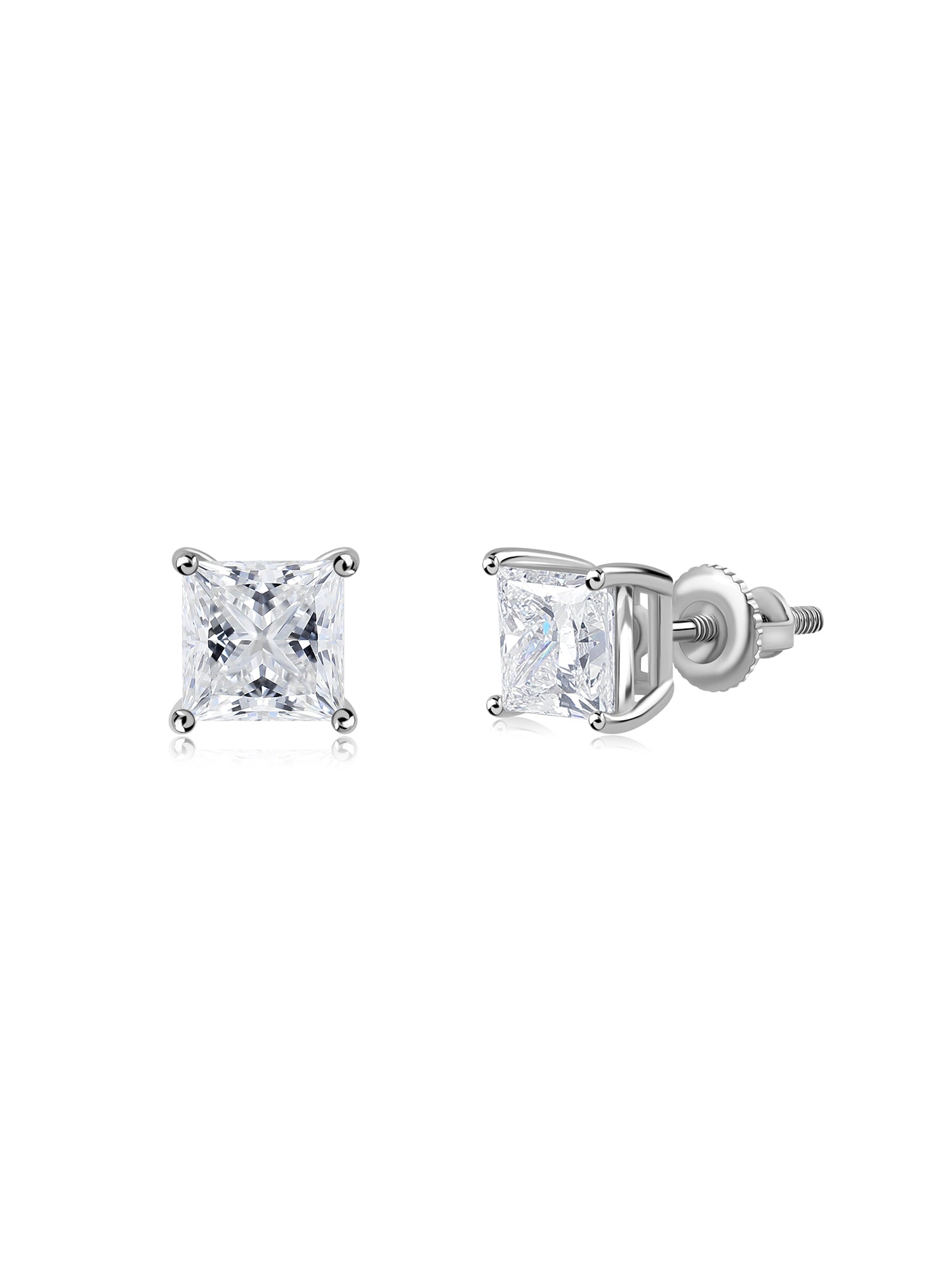 1.5 Carat Princess Classic Stud Earrings