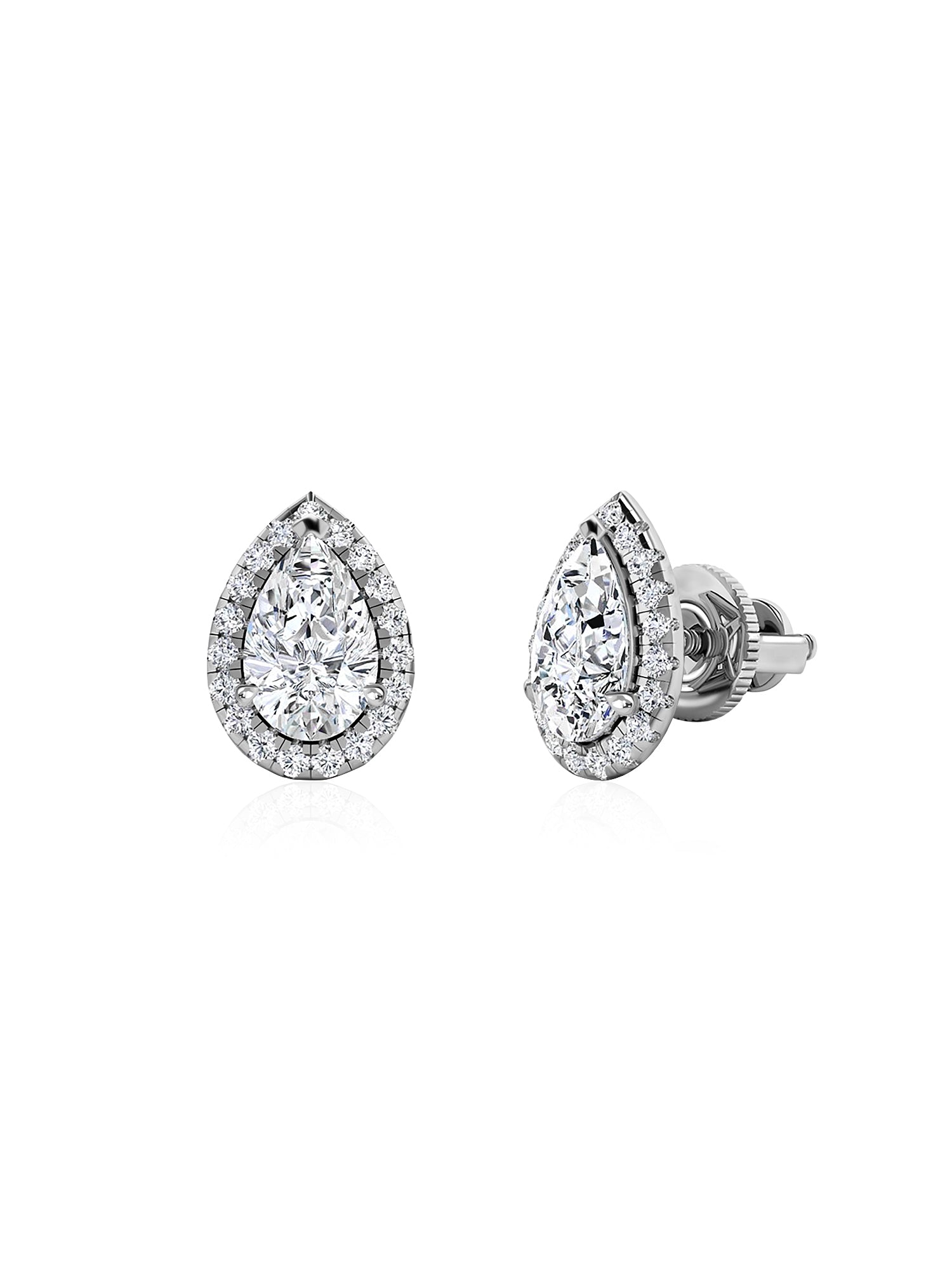 Luxe 2 Carat Pear Lab Grown Diamond Stud Earrings