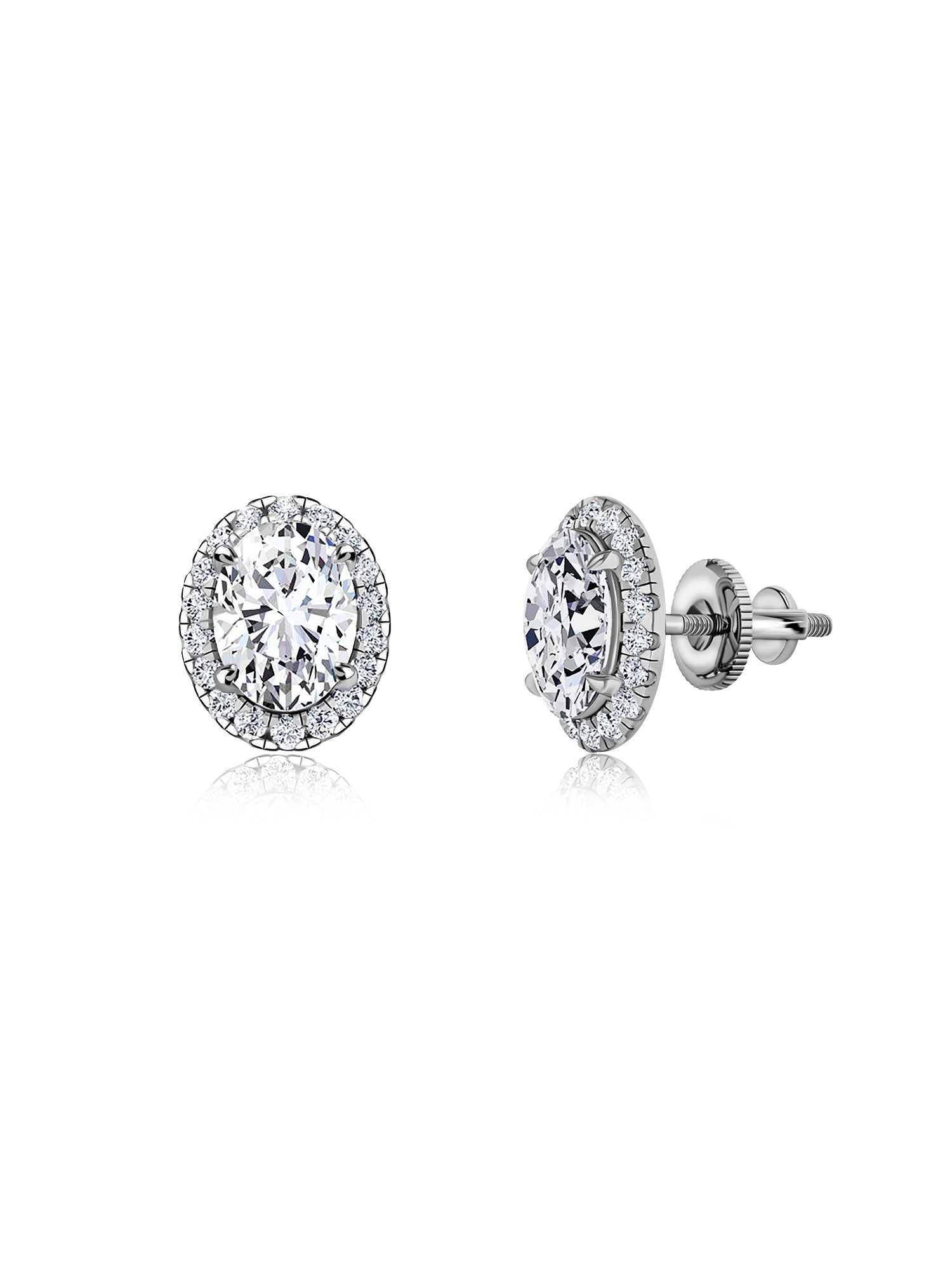 2 Carat Halo Bloom Stud Earrings