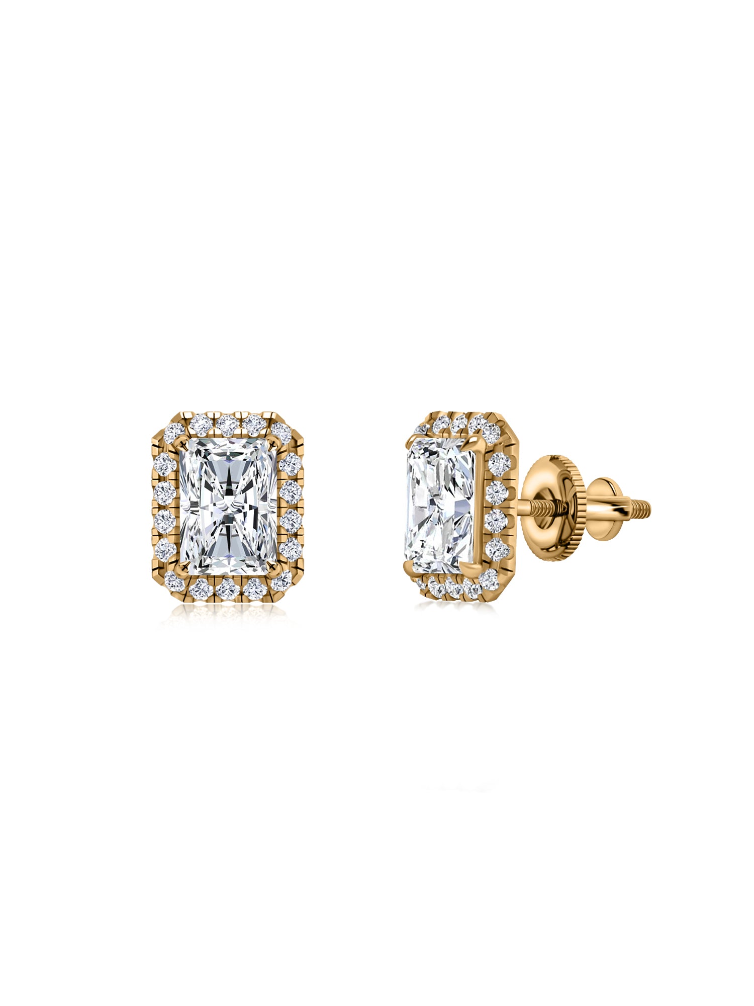 2 Carat Luxe Cut Radiants Stud Earrings