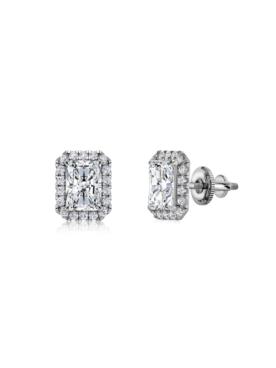 2 Carat Luxe Cut Radiants Stud Earrings