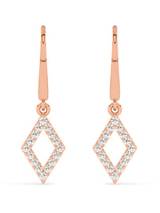 Lab Grown Geometric Diamond Earrings In Gold