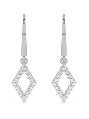 Lab Grown Geometric Diamond Earrings In Gold