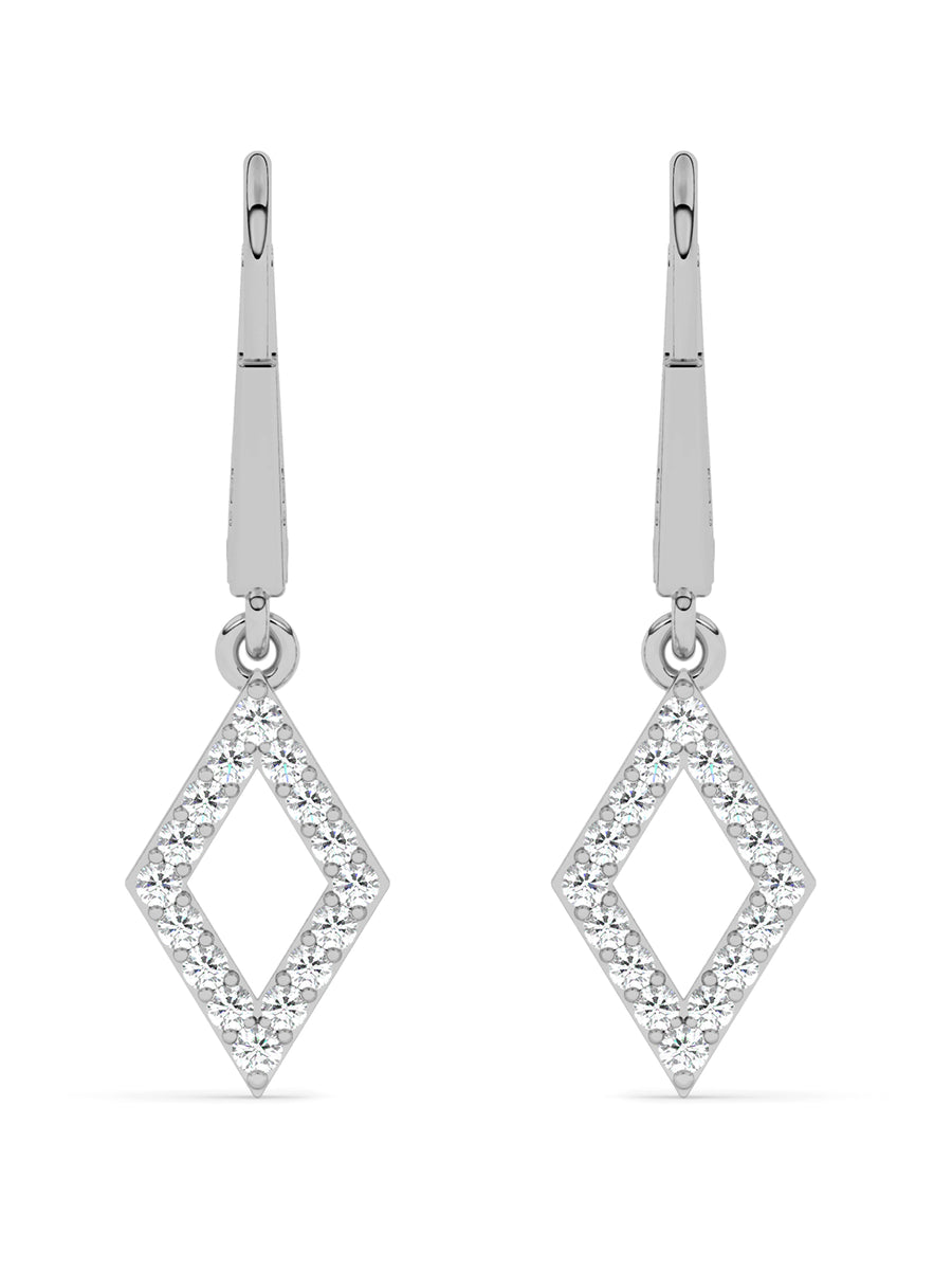 Lab Grown Geometric Diamond Earrings In Gold