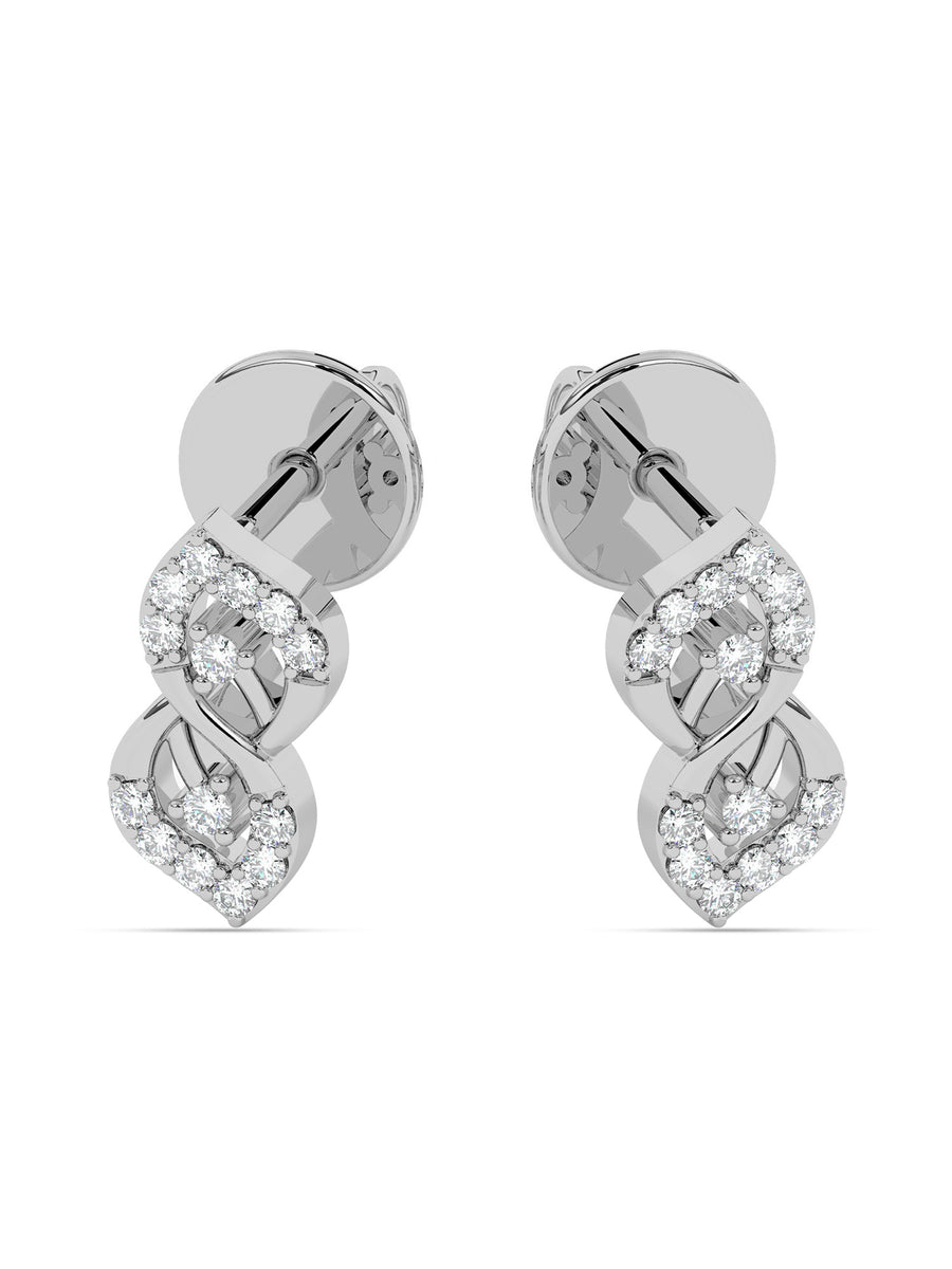 Lab Grown Leafy Affair Diamond Earrings In Gold