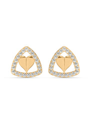 Trillion Hearts Diamond Earrings in Yellow Gold_1