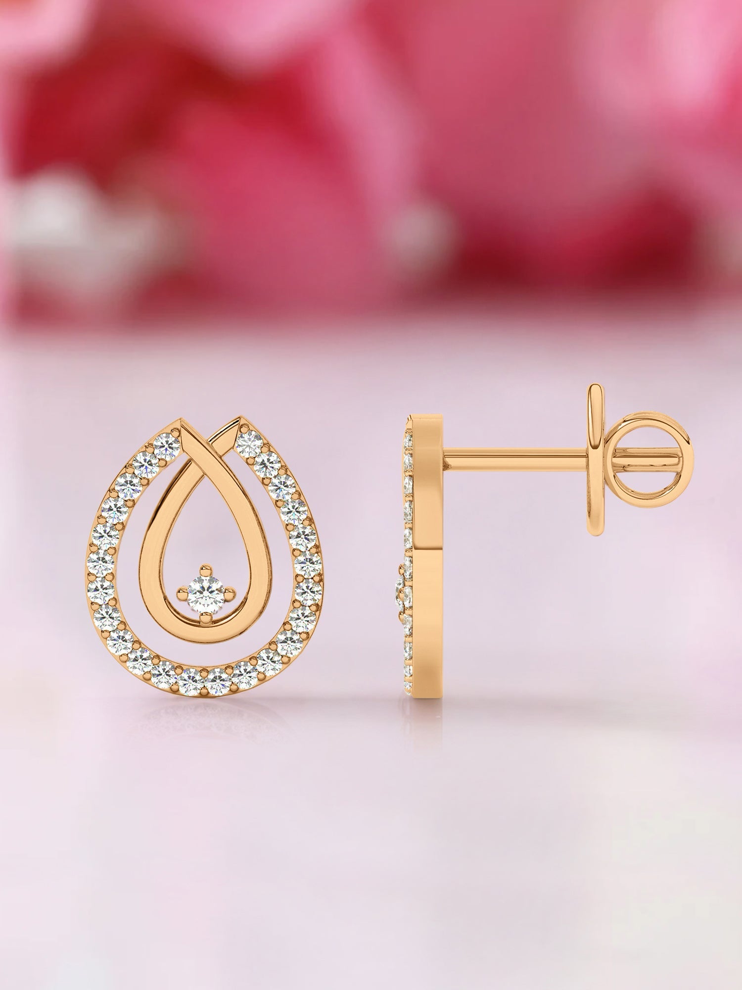 Lab Grown Drop Diamond Earrings In Gold