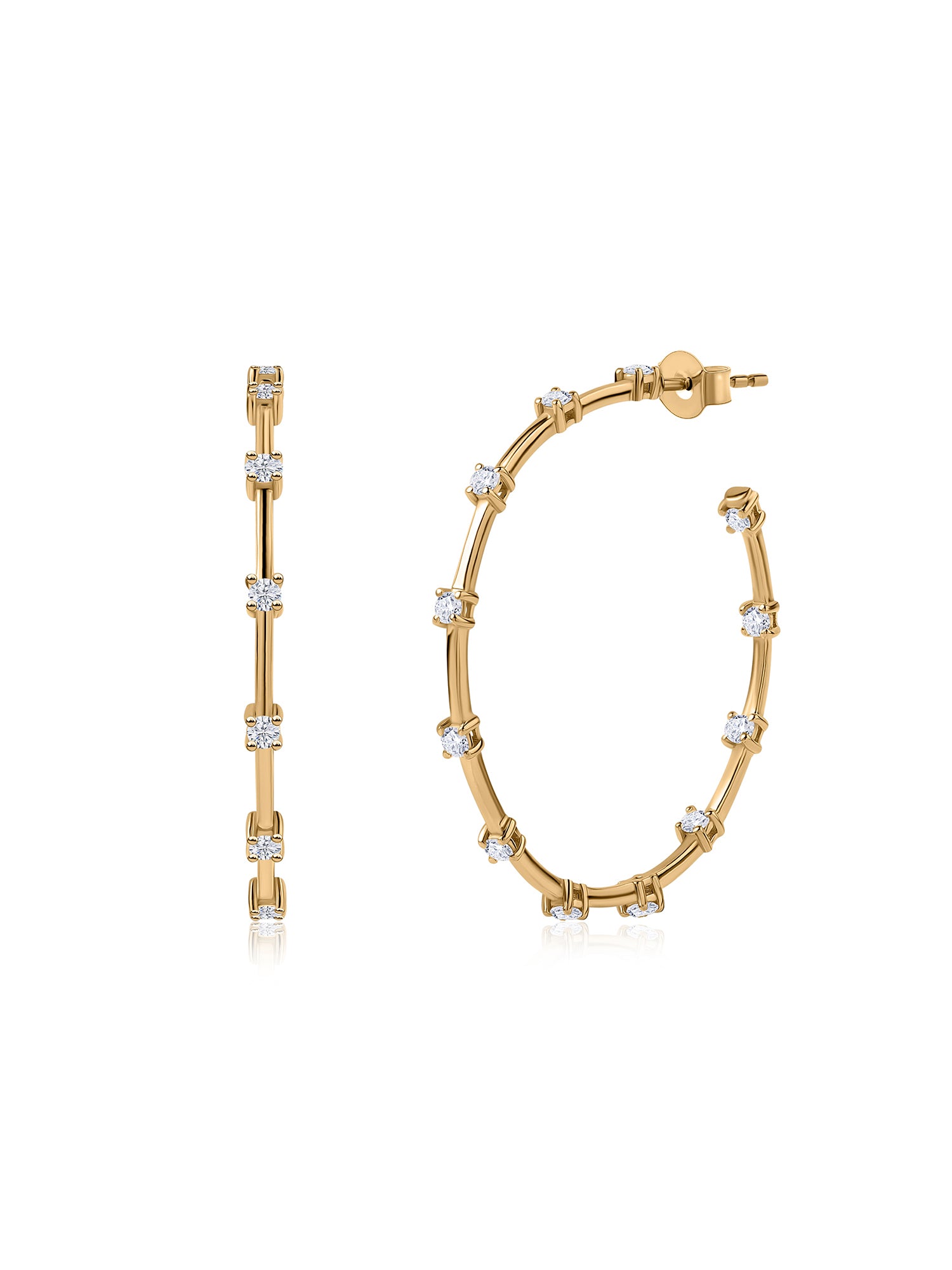 Ornate Big Gold Lab Grown Hoops