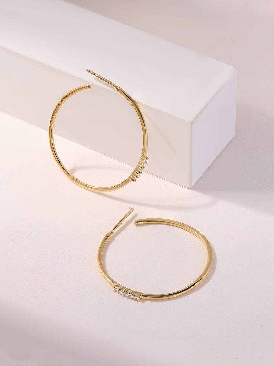 Ornate Sleek Daily Lab Grown Hoops