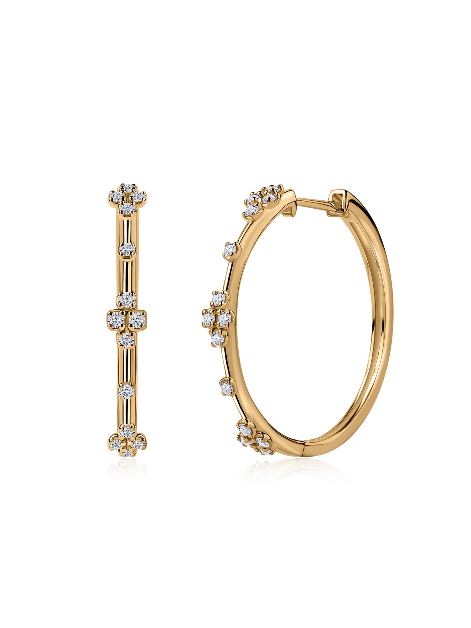 Bold Lab Grown Hoops In Gold