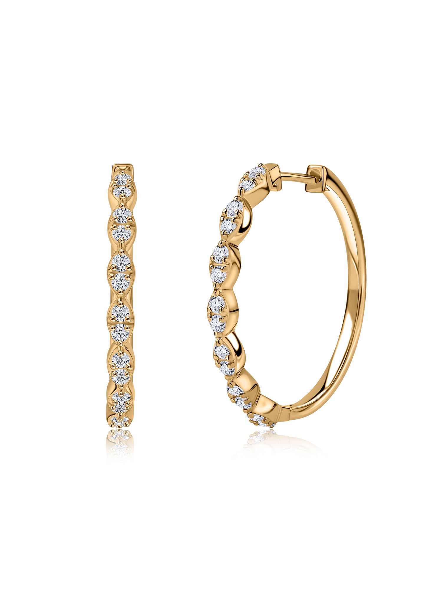 Luxe Lab Grown Linked Oval Hoop Earrings