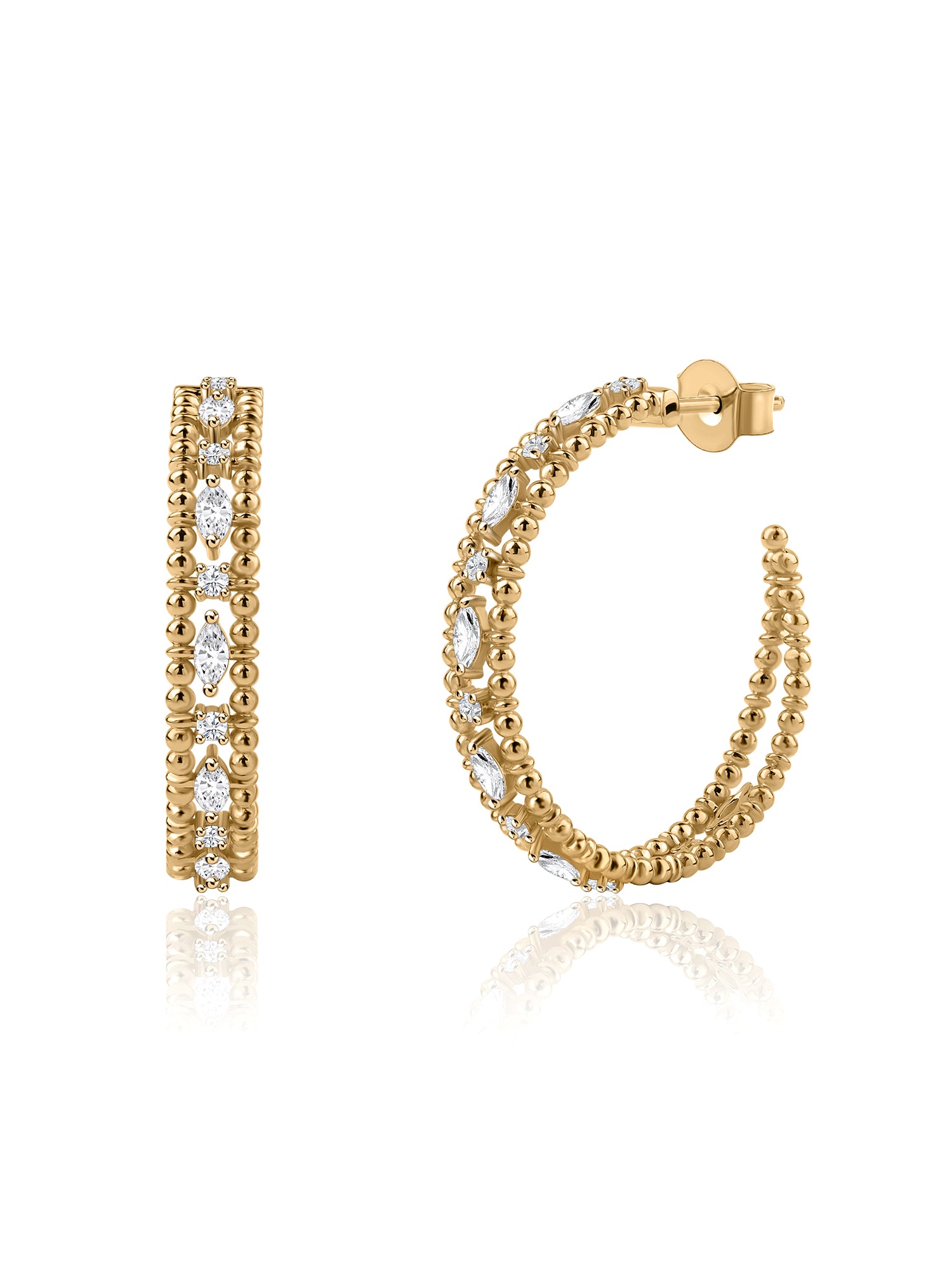 Dazzling Gold Everyday Glam Lab Grown Hoops