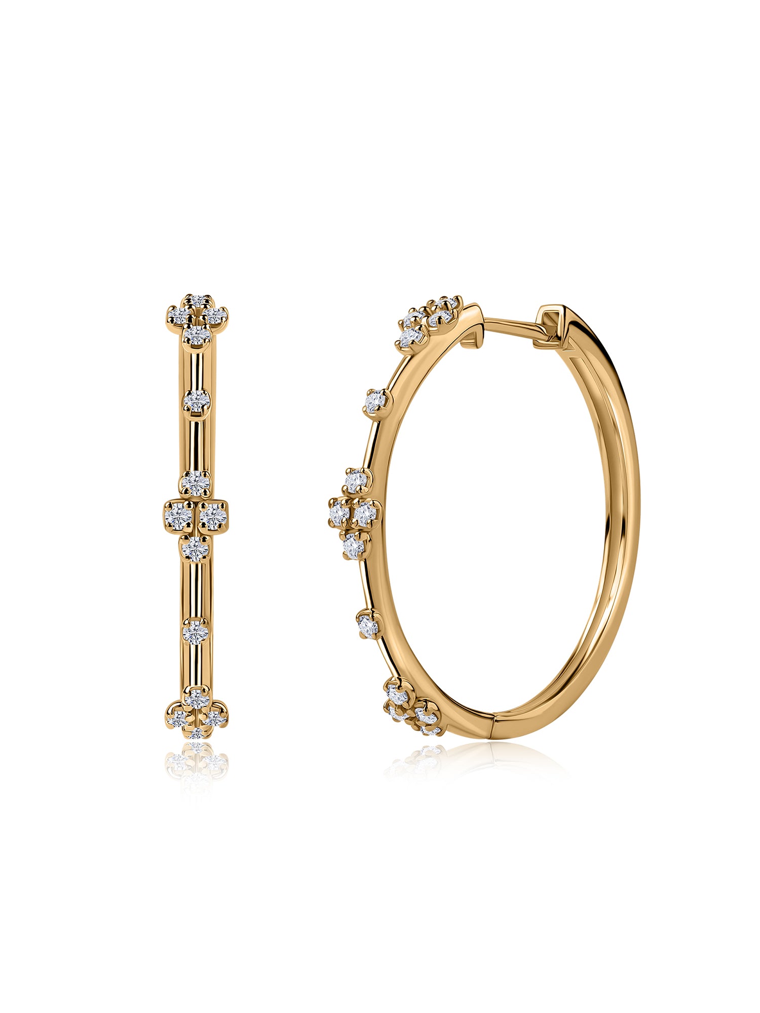 Lab Grown Gold Petal Everyday Hoops