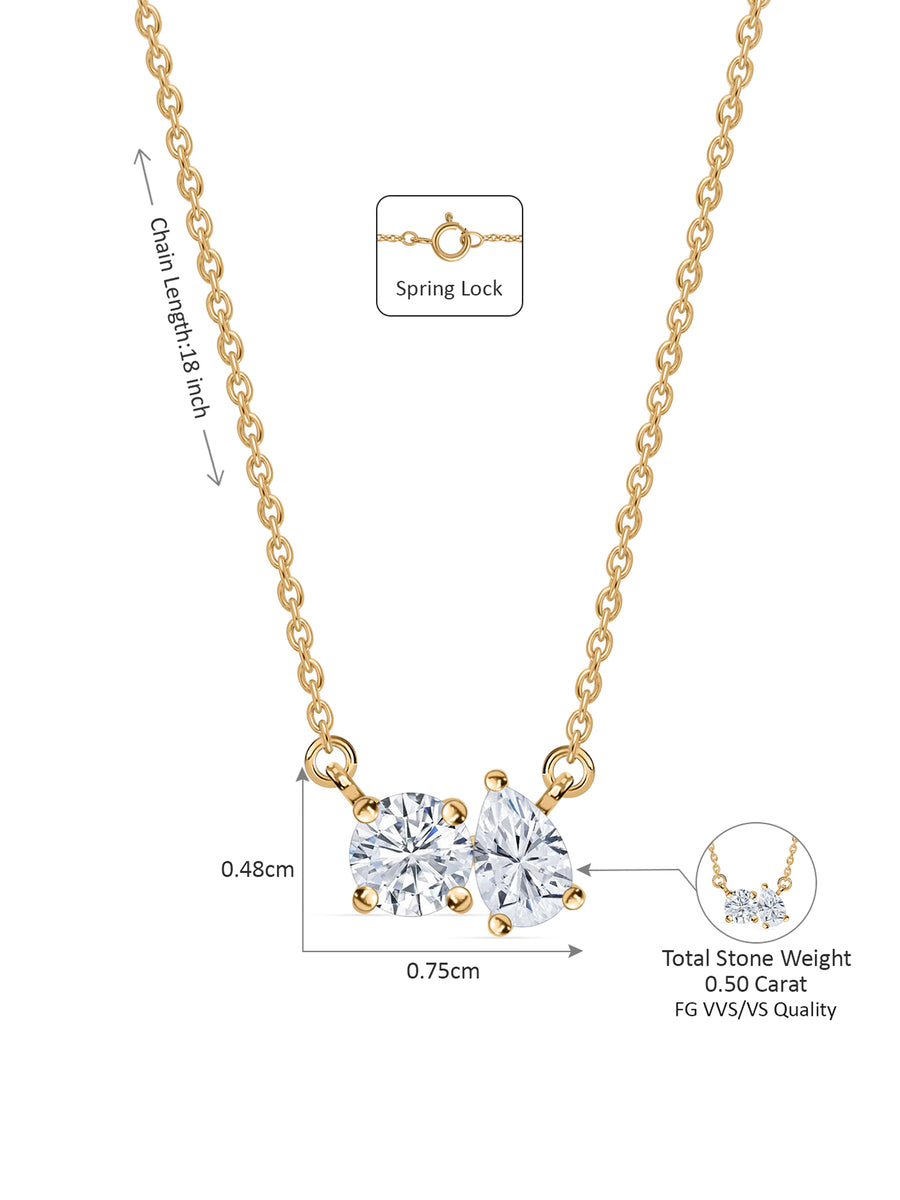 Lab Grown Diamond Toi Et Moi Necklace
