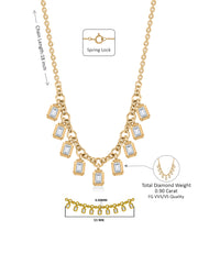 Lab Grown Shimmering Diamond Necklace For Women