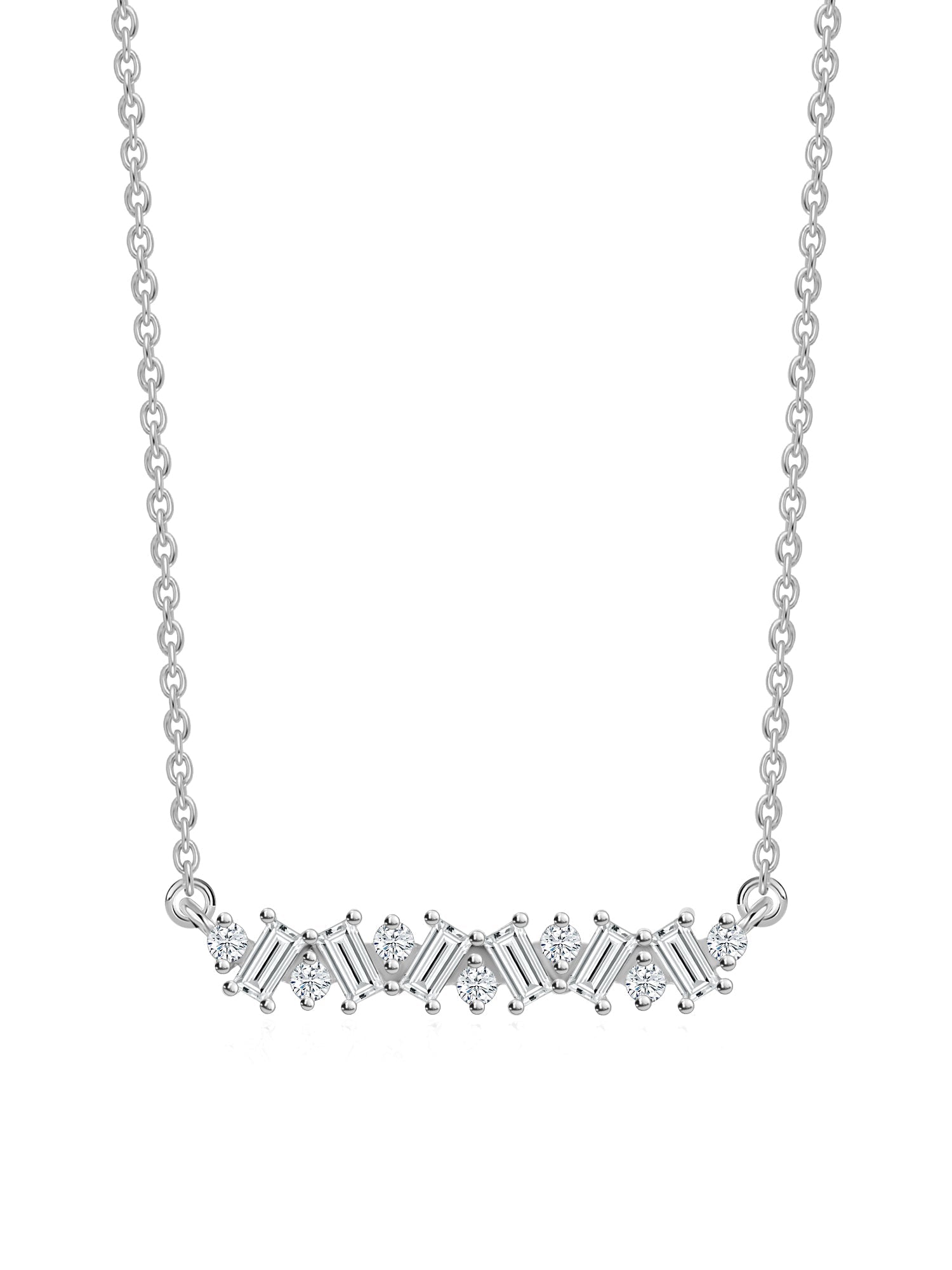 Lab Grown Diamond Baguette Necklace