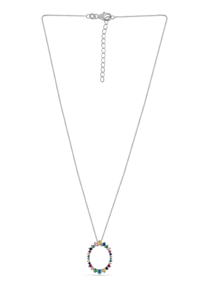 Multi Color Oval Pendant For Women-1