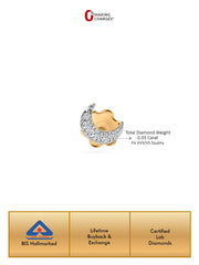 Crescent Moon Lab Grown Diamond Nose Pin