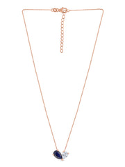 Natural Blue Sapphire Toi Et Moi Gold Necklace