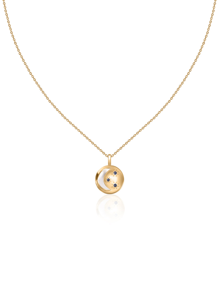 Mother Of Pearl Smiley Pendant With Chain