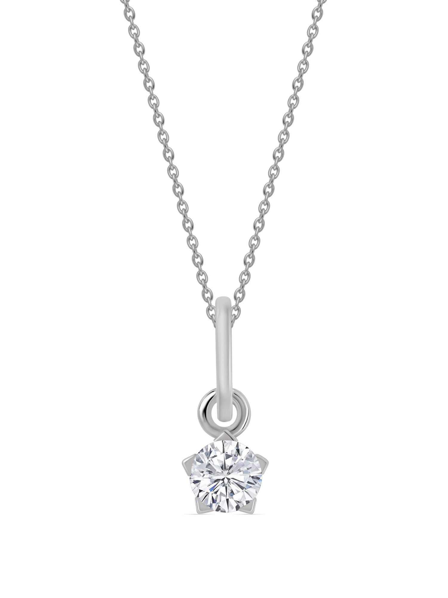 Lab Grown 0.20 Carat Diamond Solitaire Pendant With Chain