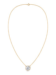 Ornate 2 Carat Solitaire Diamond Halo Necklace