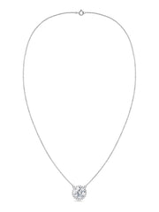 Ornate 2 Carat Solitaire Diamond Halo Necklace