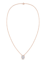 Ornate 1 Carat Halo Gold Necklace